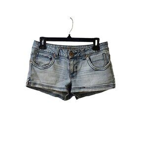 Elllemenno Vintage y2k Jean Shorts Size 7 Low Rise Rainbow Back Pockets